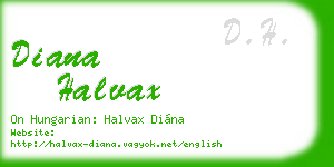 diana halvax business card